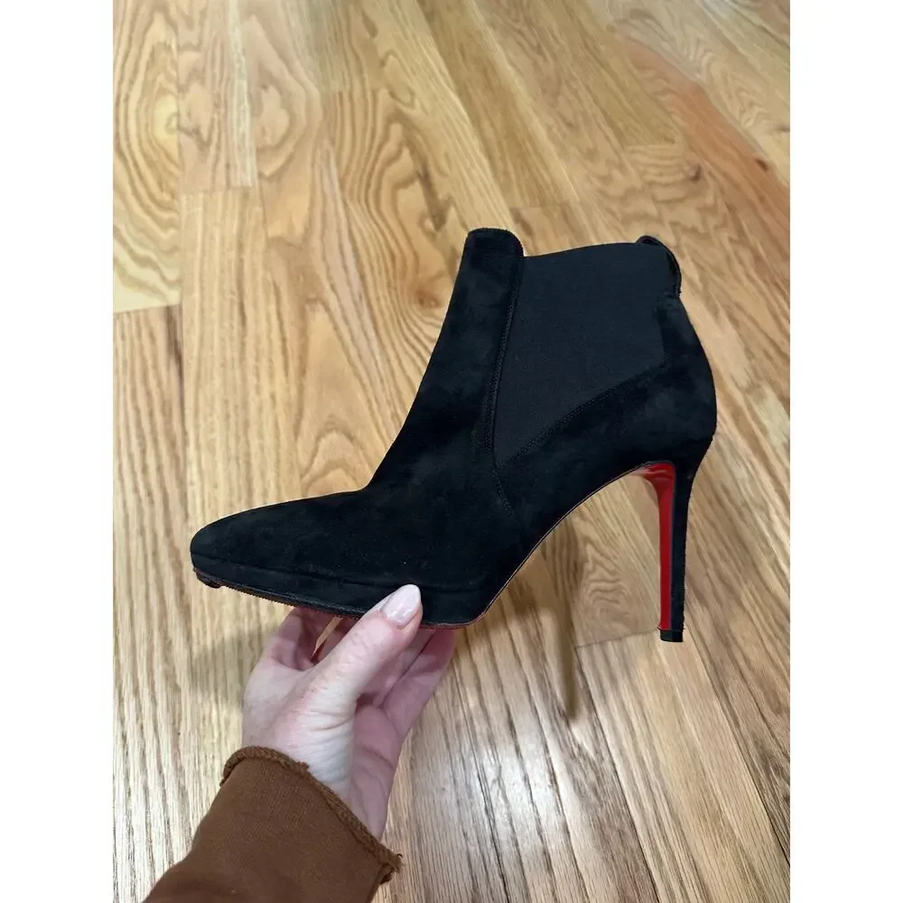 Christian Louboutin Black Suede Ankle Boots - Picture 13 of 16